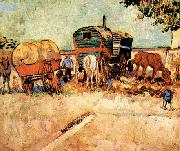 Vincent Van Gogh Encampment of Gypsies with Caravan oil painting